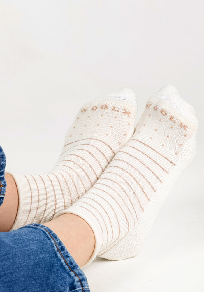 Womens Derby Roll Top Sock - Sand Dollar