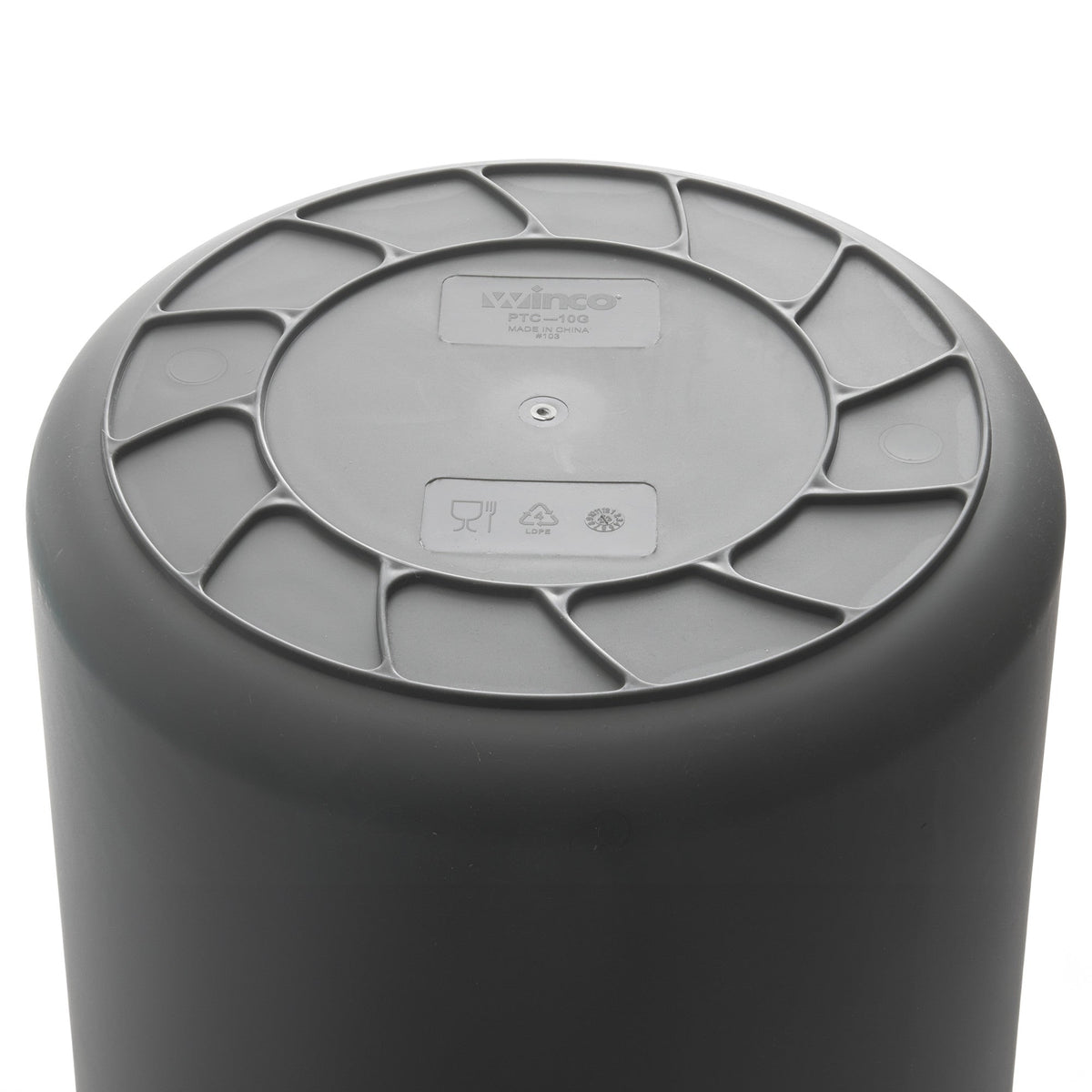 PTC-10G - Heavy-Duty Round Trash Can - Gray, 10 Gallon