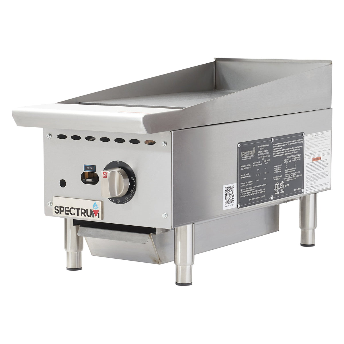 NGGD-12T - Spectrum 12" Natural Gas Griddle with Thermostatic Controls