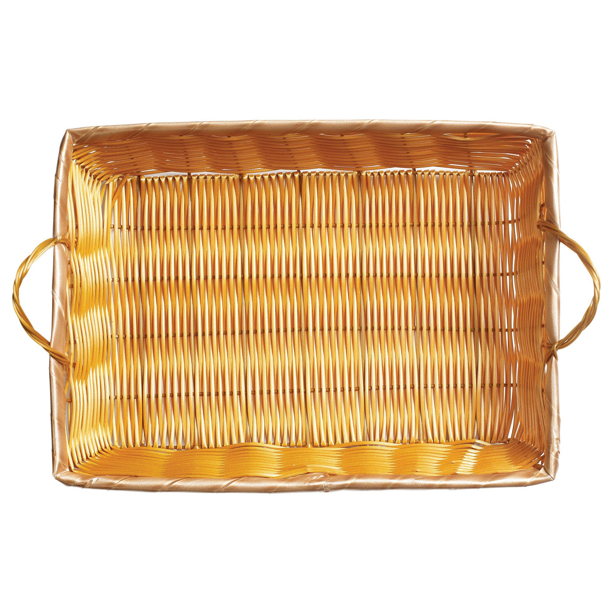 PWBN-16B - Natural Woven Basket, Rectangular with Handles - 16" x 11" x 3"
