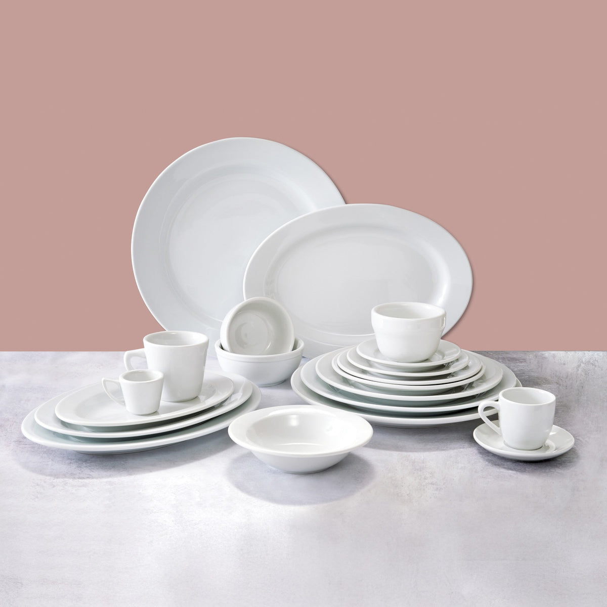 BPO-18 - Birkhall Porcelain Rolled Edge Platter, 18"L x 12-1/2"W x 1-3/4"H - White (6 Pieces/Case)