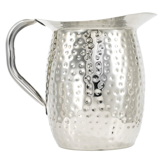 WPB-3CH - 3 Qt Hammered S/S Bell Pitcher with Ice Guard