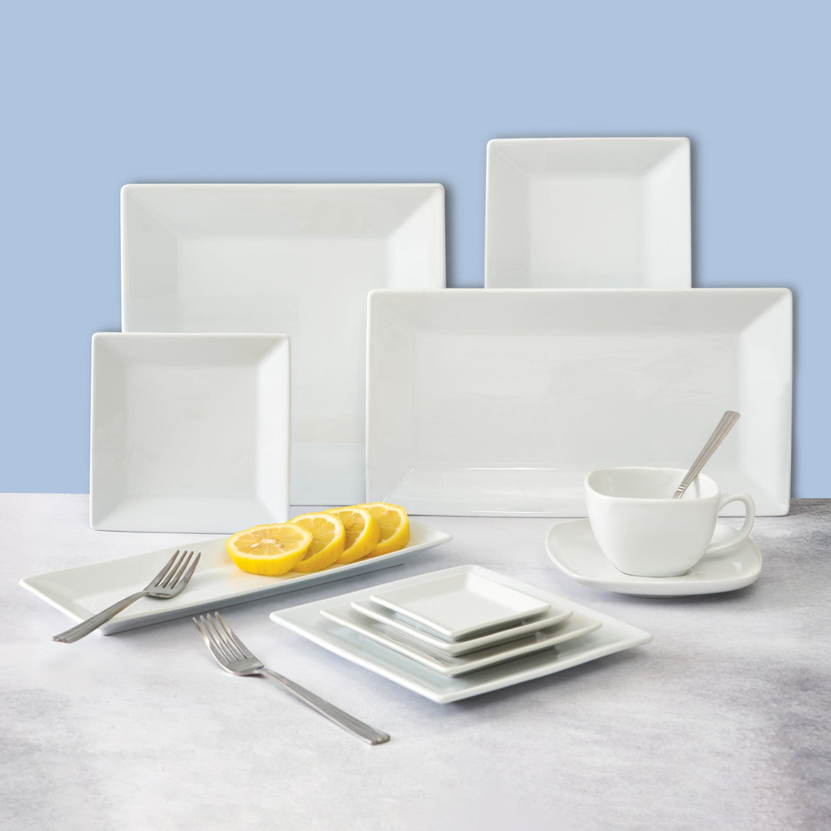 RPS-1125 - Royalsquare Porcelain Square Plate, 11-1/4"L x 11-1/4"W x 1/2"H - White (12 Pieces/Case)
