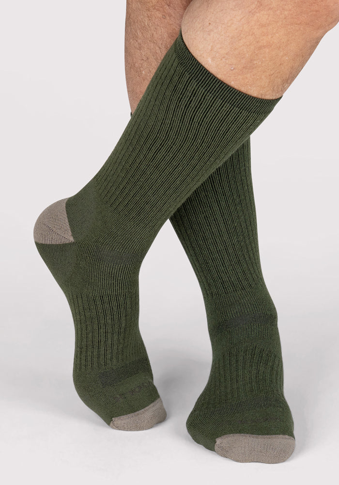 Mens Core Crew Socks - Winter Moss