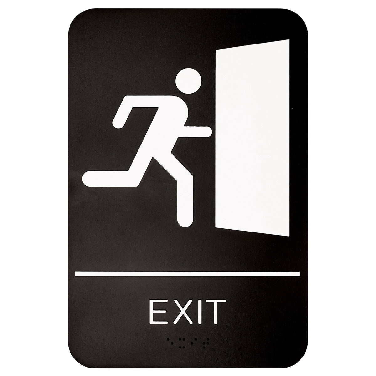 SGNB-604 - Information Signs with Braille, 6"W x 9"H - Exit