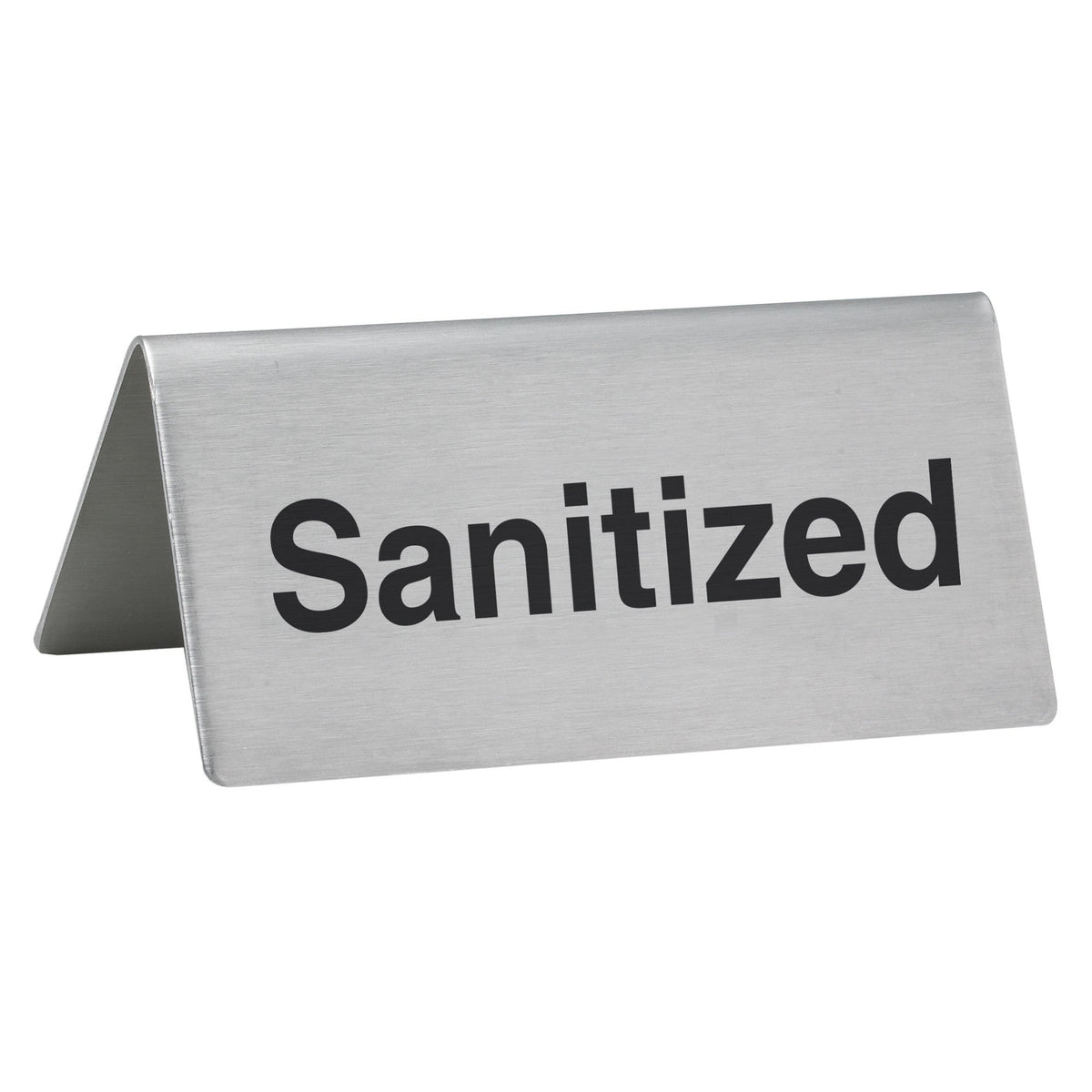 SGN-106 - Tent Sign, Stainless Steel - Sanitized