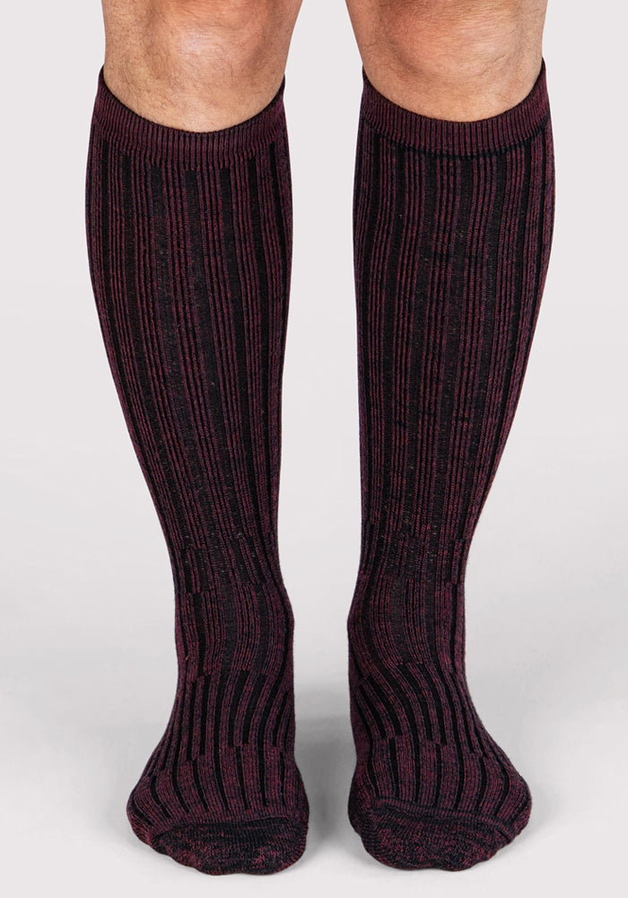 Mens Joey Mid Calf Socks - Warm Violet