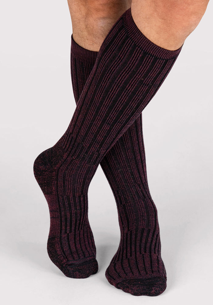 Mens Joey Mid Calf Socks - Warm Violet