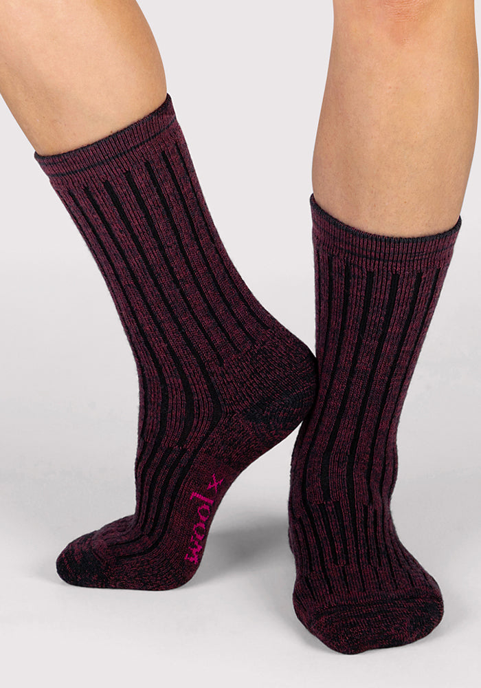 Womens Joey Crew Socks - Warm Violet