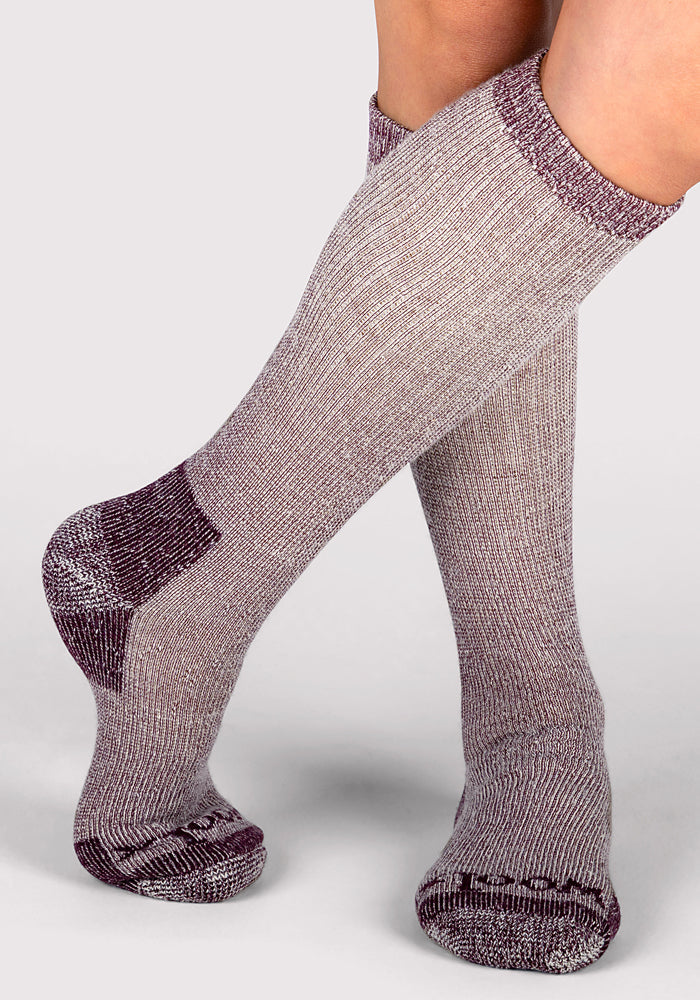 Womens Extreme Over The Calf Socks - Windsor Wine
