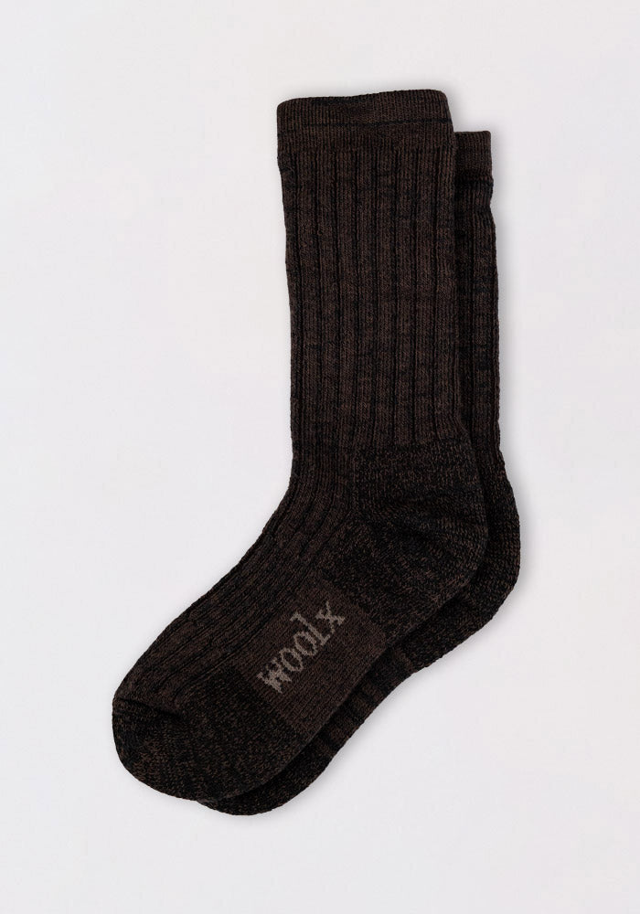 Womens Joey Crew Socks - Dark Espresso