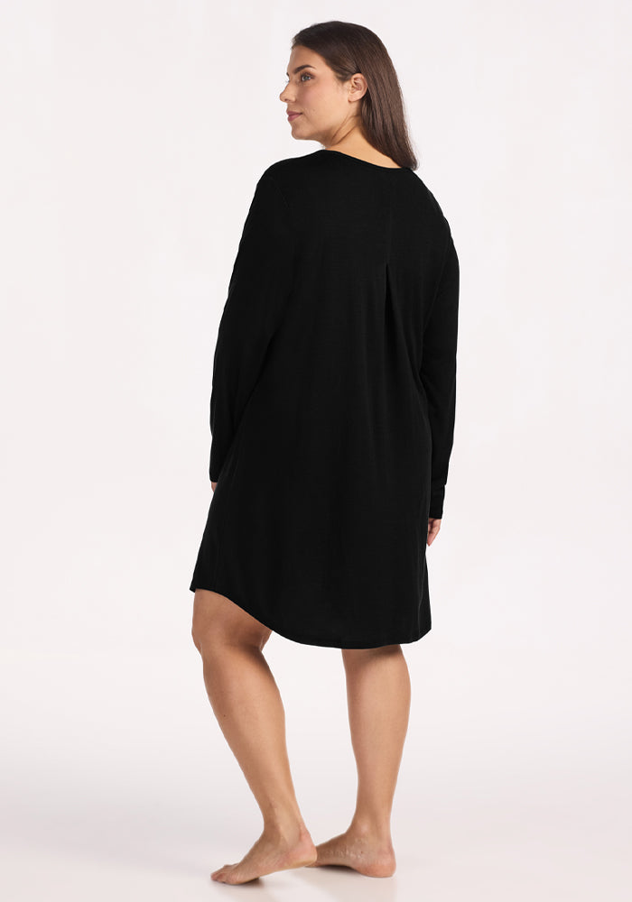 Lucille Long Sleeve Nightgown - Black