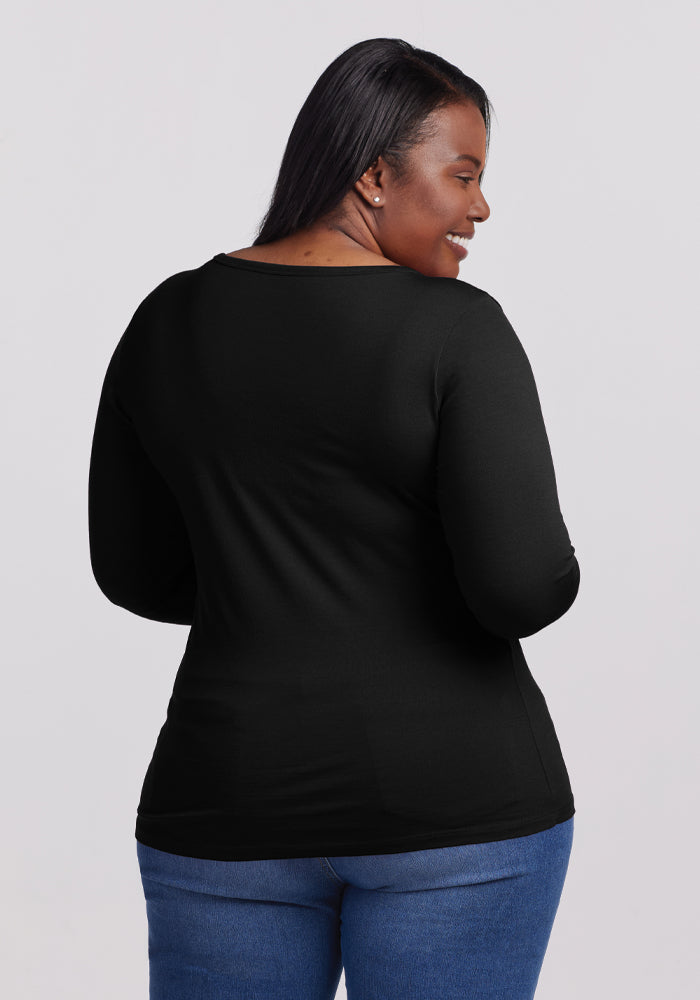 Layla V Neck Top - Black