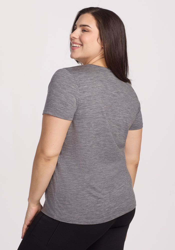 Junie V Neck - Graphite Heather