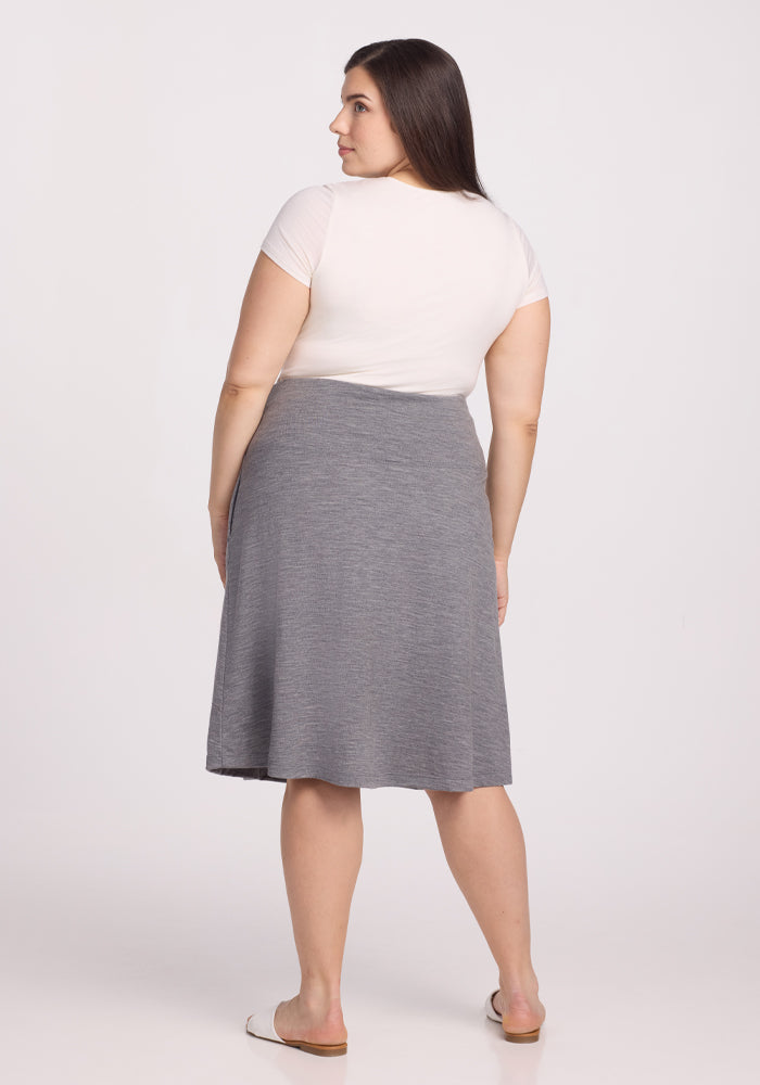 Marilyn Flowy Midi Skirt - Graphite Heather