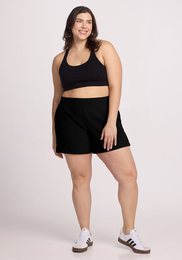 Maisey Ribbed Shorts - Black