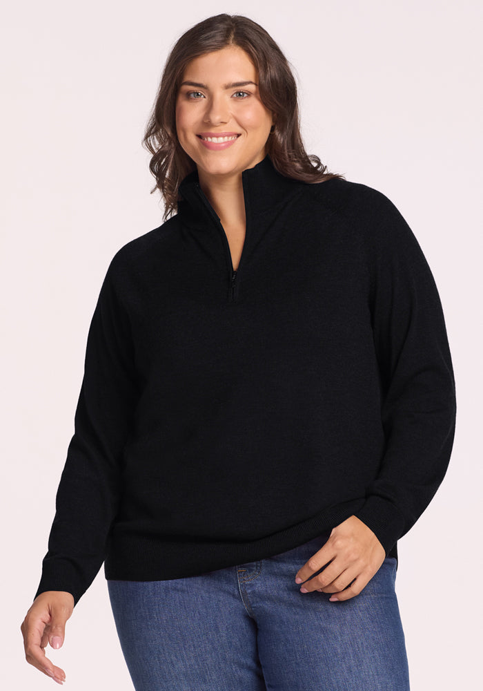 Collins 1/4 Zip Sweater - Black