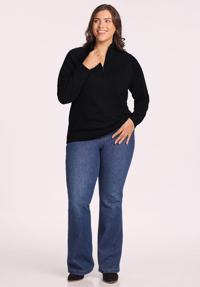 Collins 1/4 Zip Sweater - Black