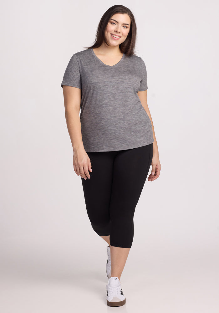 Junie V Neck - Graphite Heather