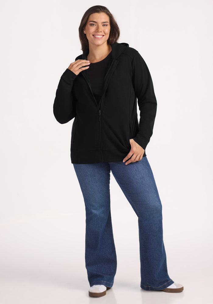 Darby Zip Up Hoodie - Black
