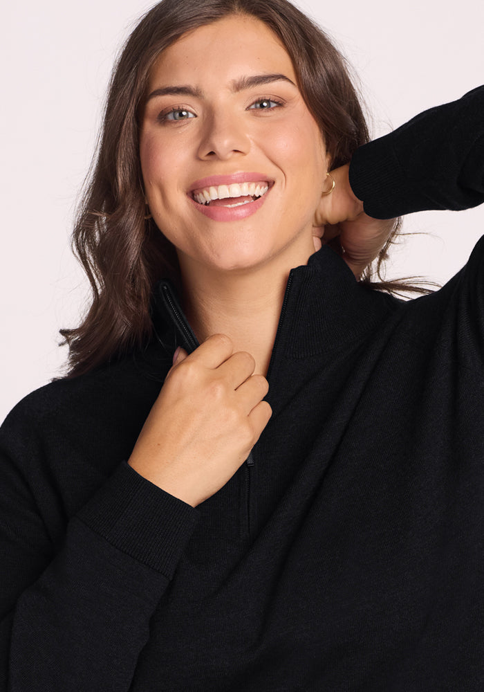 Collins 1/4 Zip Sweater - Black