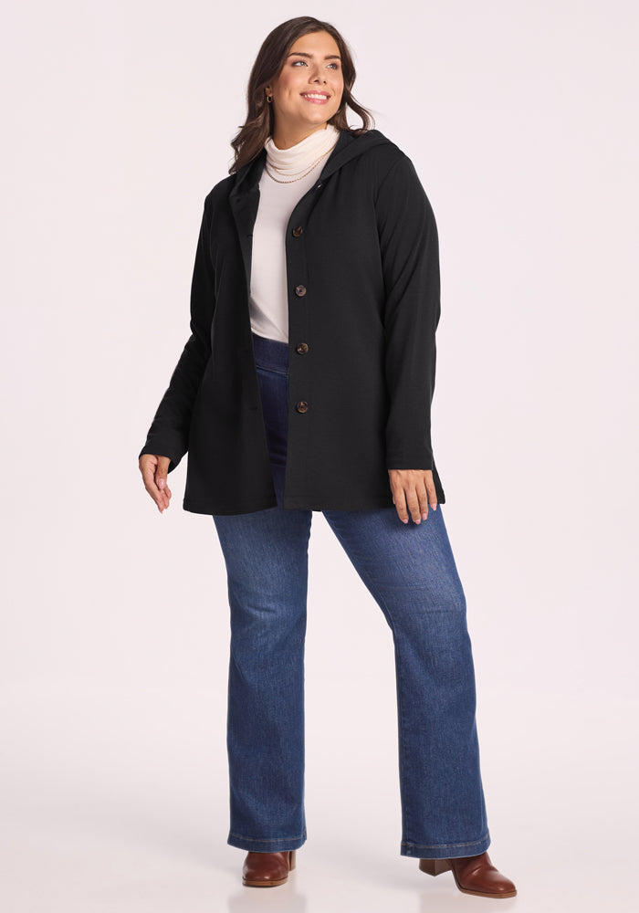 Edna Hooded Cardigan - Black