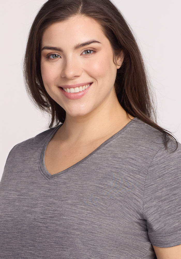 Junie V Neck - Graphite Heather