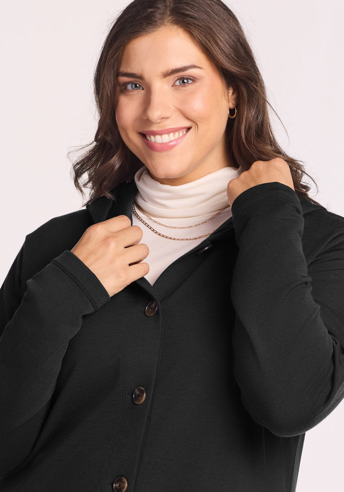 Edna Hooded Cardigan - Black
