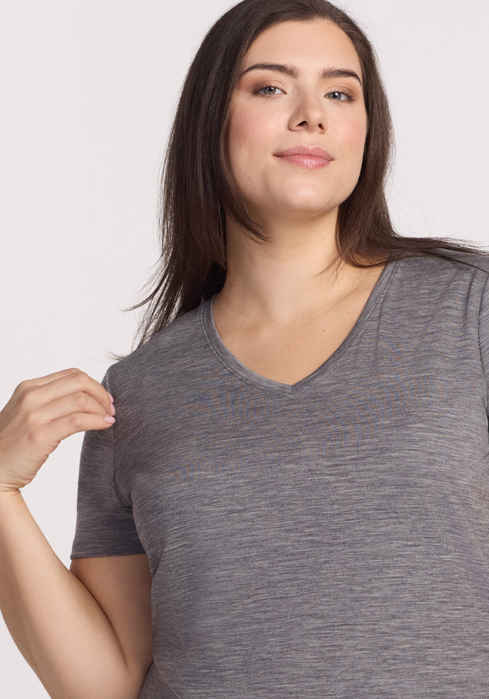 Junie V Neck - Graphite Heather