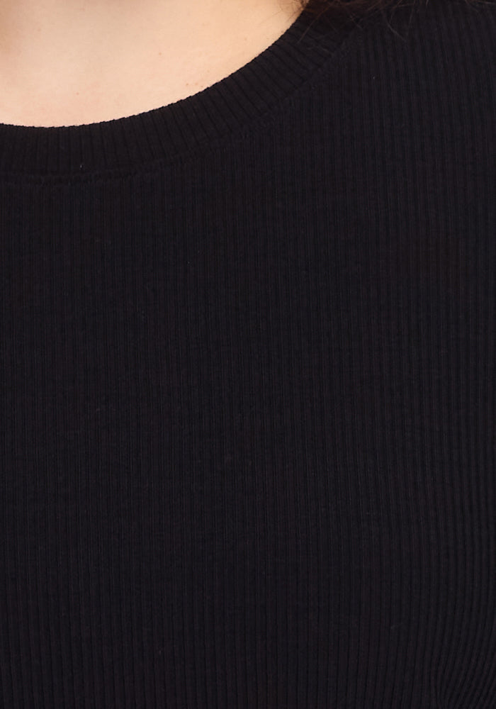 Vera Ribbed Tunic - Black