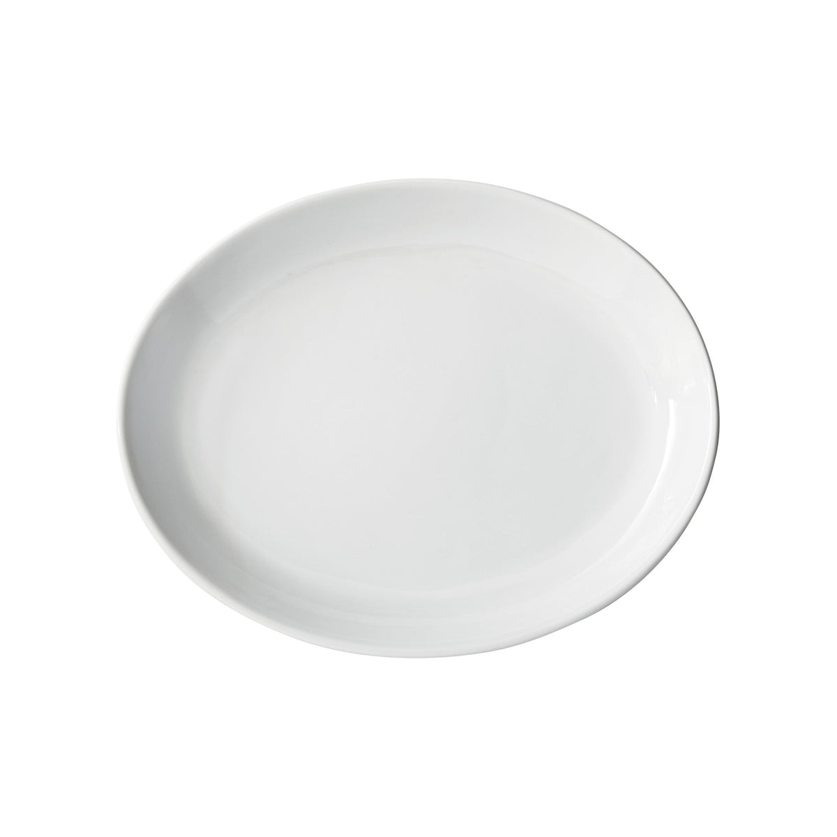 OKP-105PL - Brechia Porcelain Coupe Oval Platter, 10-1/2"L x 8-1/4"W x 1-1/2"H - White (24 Pieces/Case)