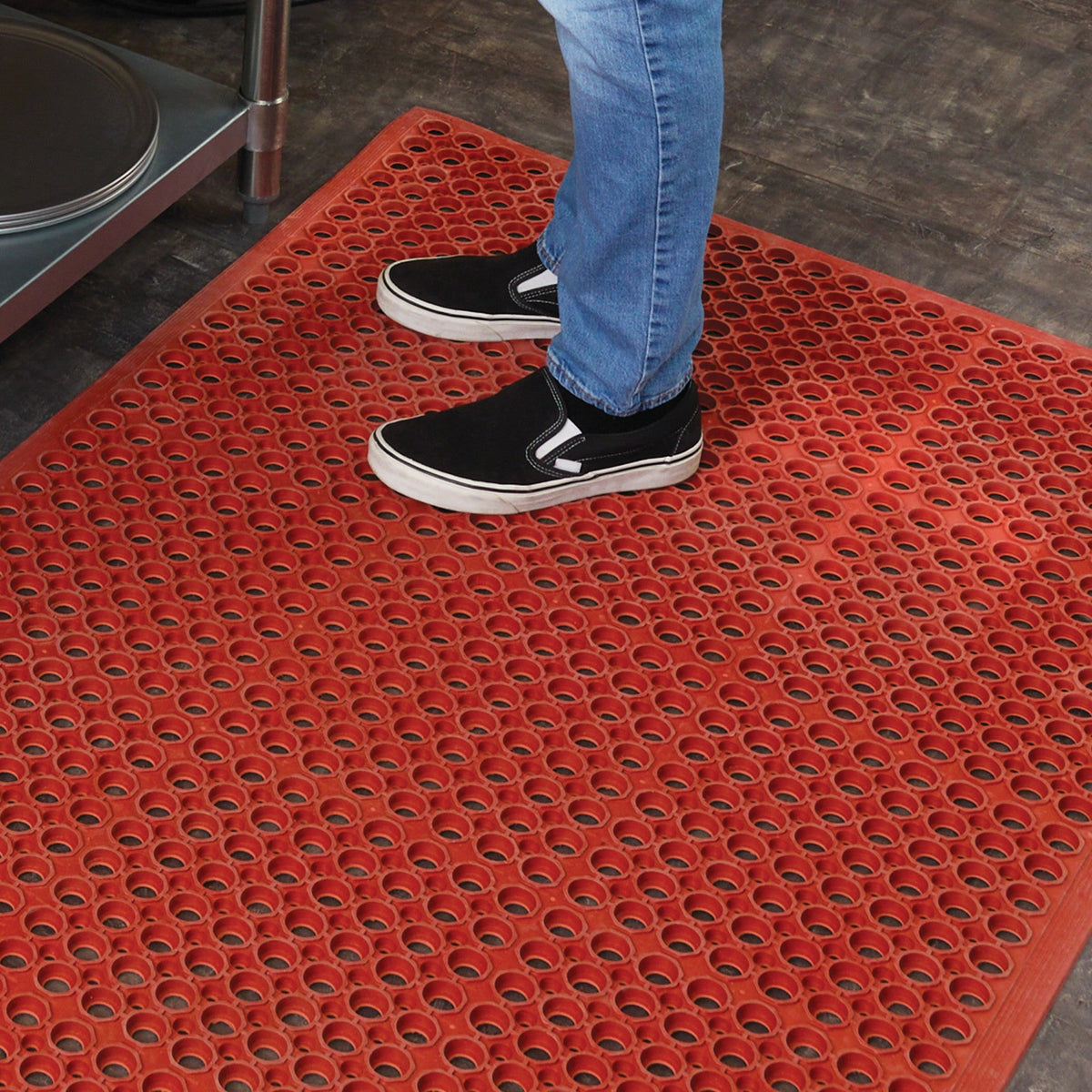 RBM-35R - Rubber Floor Mats, Beveled Edge - Red