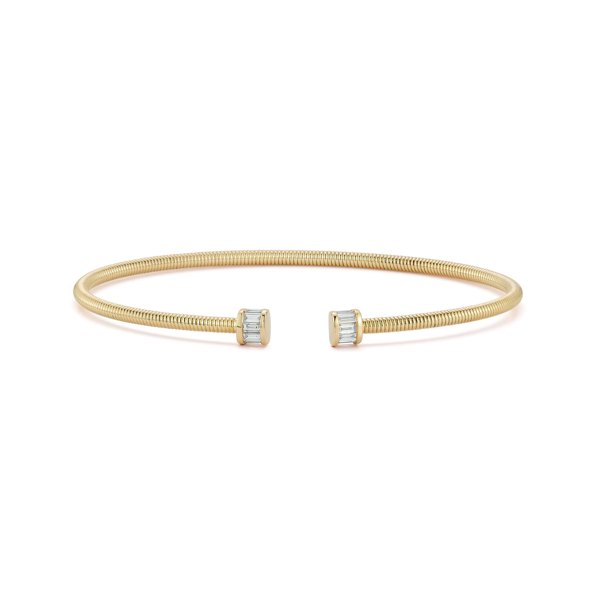 Sadie Pearl Channel Set Baguette Flexi Cuff