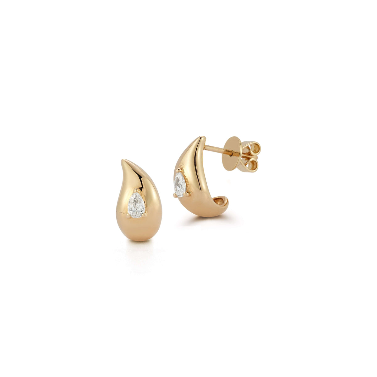 Taylor Elaine Gold Teardrop Huggies
