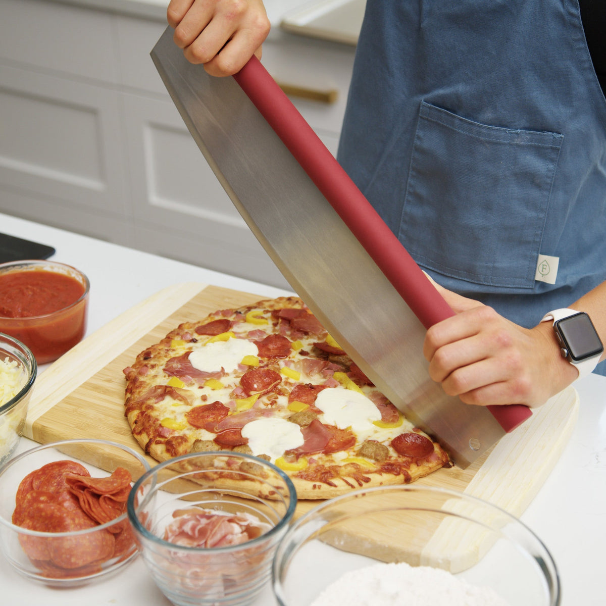 PR18-R - Old Stone Pizza Rocker with Comfort Grip Handle